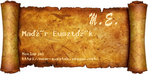 Maár Euszták névjegykártya